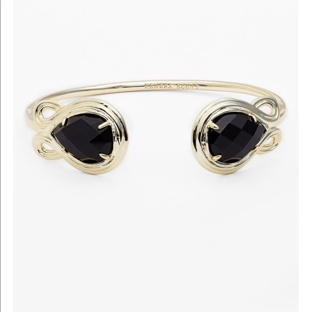 Kendra Scott Andy black and gold station cuff
